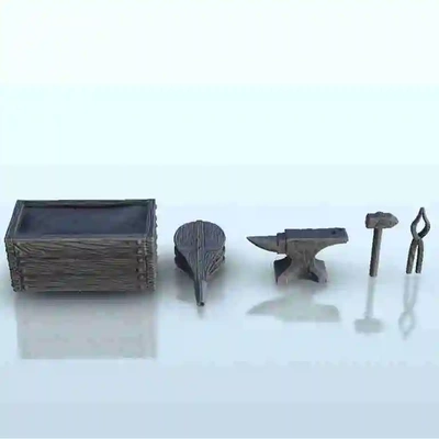 fabbro negozio interni miniature warhammer terreno scena 3d modelli scarica creality nube commerciale uffici 3d print model - Mito3D