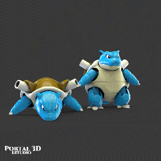 blastoise articulated flexi tortank Others 3d print model - Mito3D