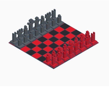 quadra homem xadrez conjunto quebra cabeças Brain teasers 3d print model - Mito3D