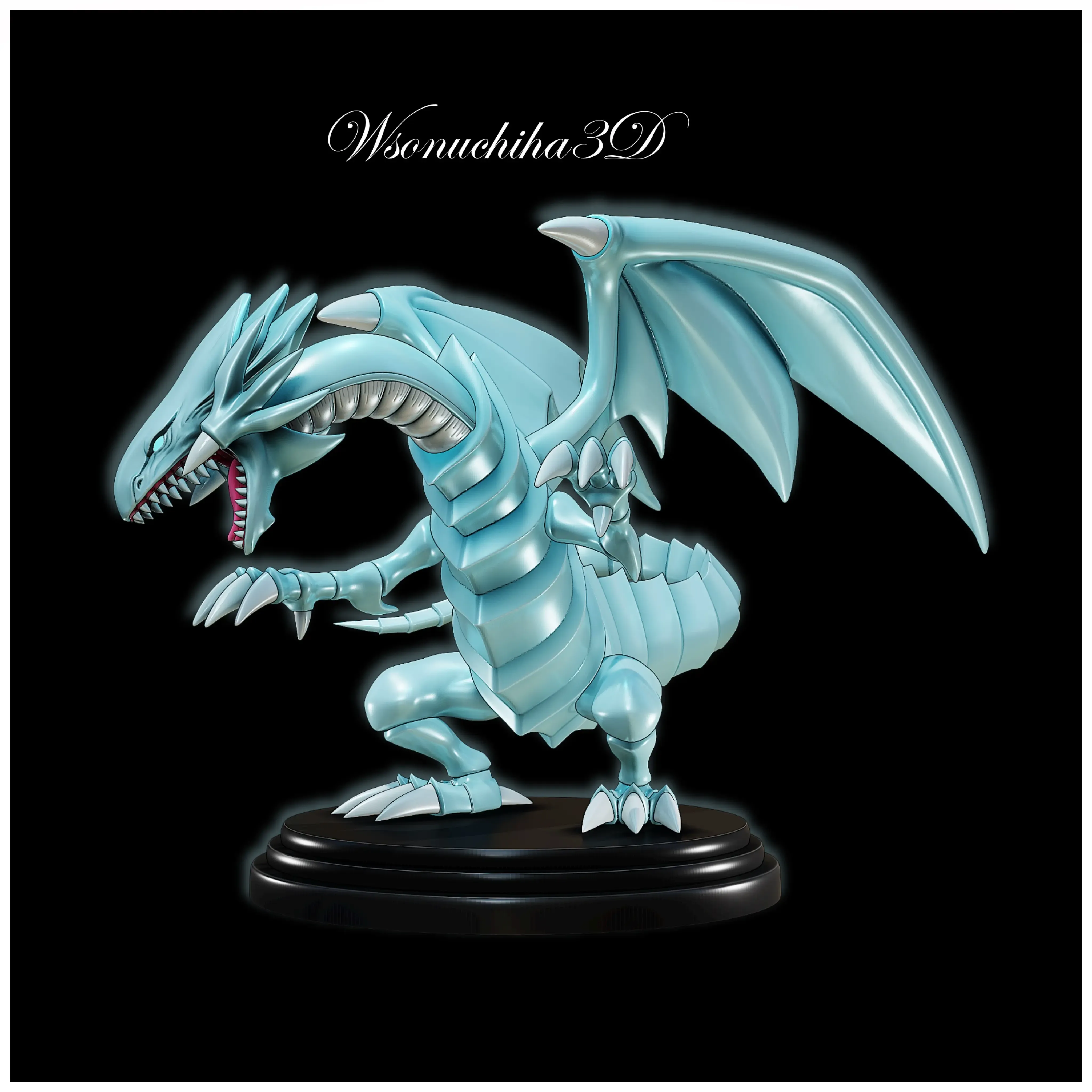 blue eyes branco dragão figura 2 yugioh 3d modelos baixar crialidade nuvem 3D print model - Mito3D