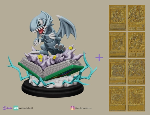 blue eyes toon dragon - yugioh 3d models download creality cloud monsters 3d print model - Mito3D
