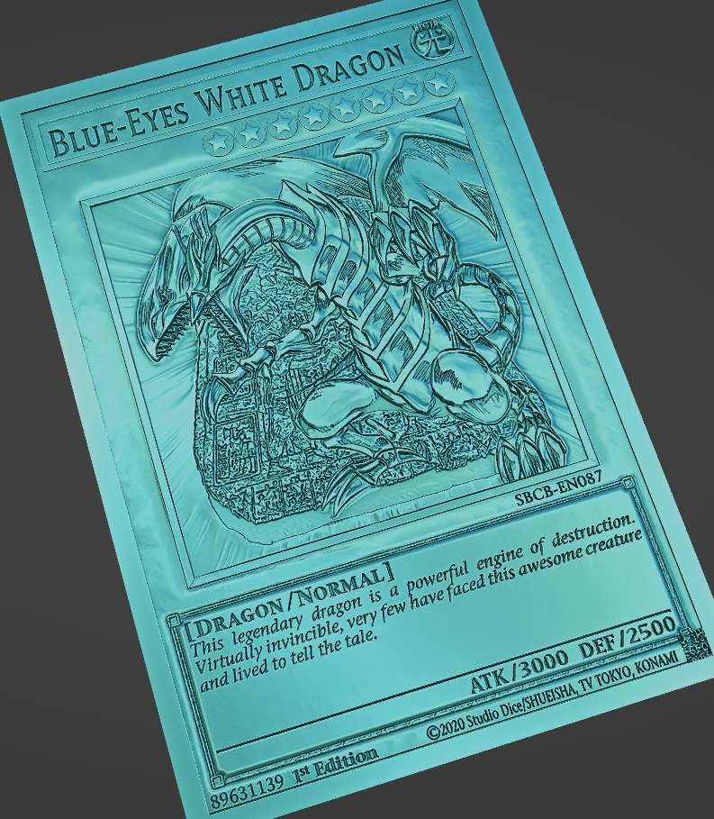 bleu yeux blanc dragon yugioh jouets Jeux 3D print model - Mito3D