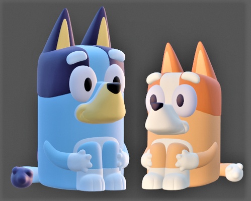 bleu bingo pack 3d modèles télécharger créalité nuage fictif personnages 3d print model - Mito3D