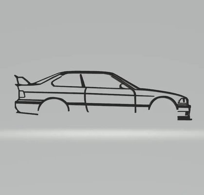 bmw e36 pared arte 3d modelos descargar crealidad nube 3d print model - Mito3D