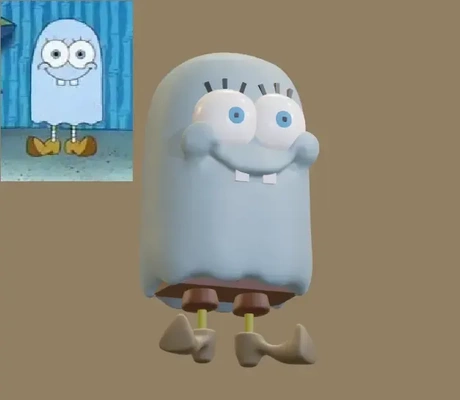 bob esponja fantasma spongebob geist 3d modelle download realität wolke 3d print model - Mito3D