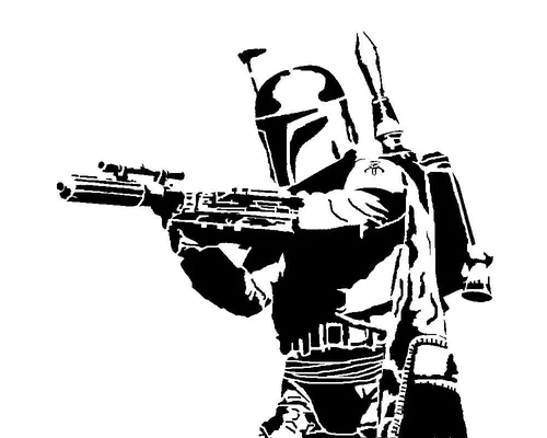 boba fett stencil 3d modelli scarica creality nube 3d print model - Mito3D