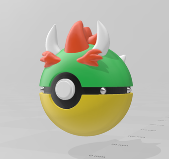 bowser pokeball Monsters 3d print model - Mito3D