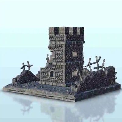 ladrillo torre in restos 11 miniaturas paisaje moderno juegos 3d modelos descargar crealidad nube arquitectura 3d print model - Mito3D