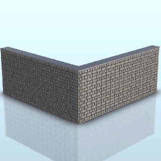 tuğla duvar modüler sistemi 4 arazi ww2 manzara modern tarihi binalar 3d print model - Mito3D