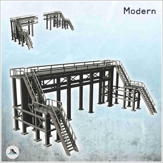 bridge shape modern metal industrial platform 36 - scenery 3d models download creality cloud Historical Buildings 3d print model - Mito3D