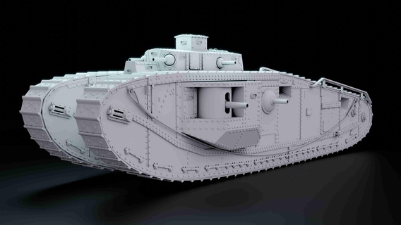 british mk viii liberty 25 & 28 mm scale model tank 3d models download creality cloud Armored Cars Tanks 3d print model - Mito3D
