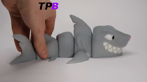 bro megalodon shark - print-in-place Fishes 3d print model - Mito3D
