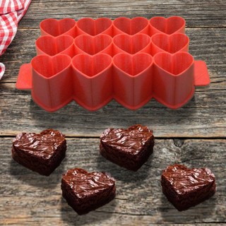 brownies biscotti taglierina cuore forma 12 cavità Alimenti 3d print model - Mito3D