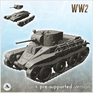 bt-5 tank - russia ussr ww2 flames of war bolt action 3d models download creality cloud armored cars & tanks 3d print model - Mito3D