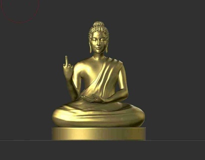 buddha statue middle finger 3D Printers 3d print model - Mito3D
