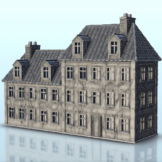 edificio 18 terreno ww2 paisaje moderno miniaturas diorama arquitectónico modelos 3d print model - Mito3D