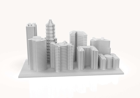 construção modelo comercial escritórios 3d print model - Mito3D