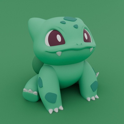 bulbasauro pokémon 3d modelos baixar crialidade nuvem ficcional personagens 3d print model - Mito3D