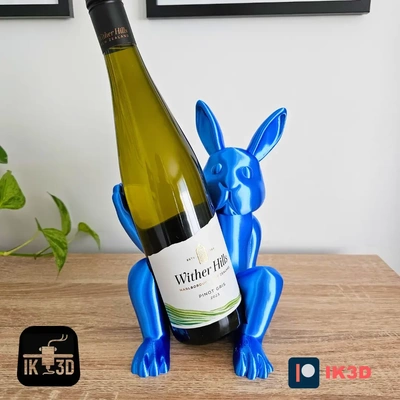 coelho vinho garrafa suporte legais danadinho versões 3d modelos baixar crialidade nuvem 3d print model - Mito3D