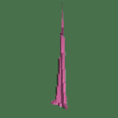 burj califa 3d modelos descargar crealidad nube 3d print model - Mito3D