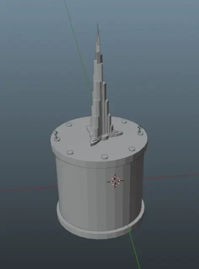 burj califa on base 3d modelos descargar crealidad nube 3d print model - Mito3D