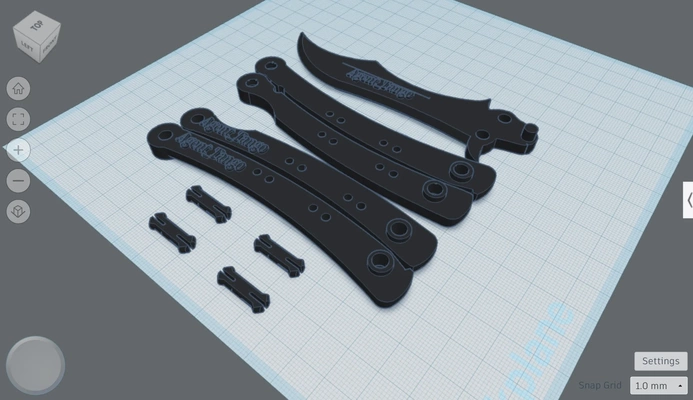 butter fly knife 3d models download creality cloud 3d print model - Mito3D