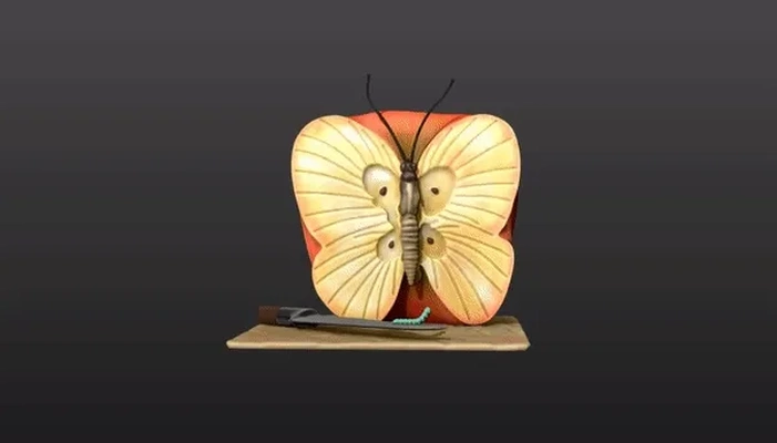 borboleta maçã 3d modelos baixar crialidade nuvem 3d print model - Mito3D