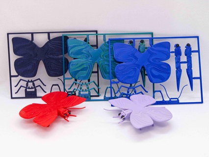 mariposa equipo tarjeta 3d modelos descargar crealidad nube juguete ladrillos 3d print model - Mito3D