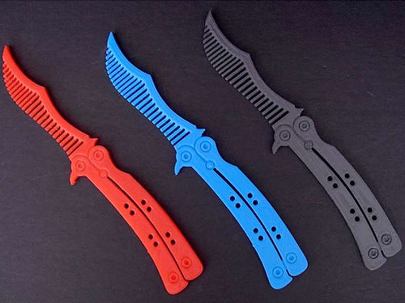 butterfly knife hair comb Fashion 3D print model - Mito3D