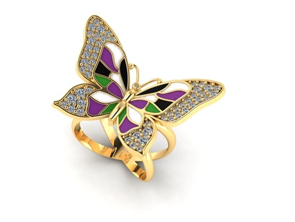 butterfly ring Fashion 3d print model - Mito3D