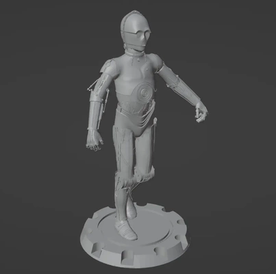 c3 po robot modèle guerres étoiles 3d modèles télécharger créalité nuage 3d print model - Mito3D