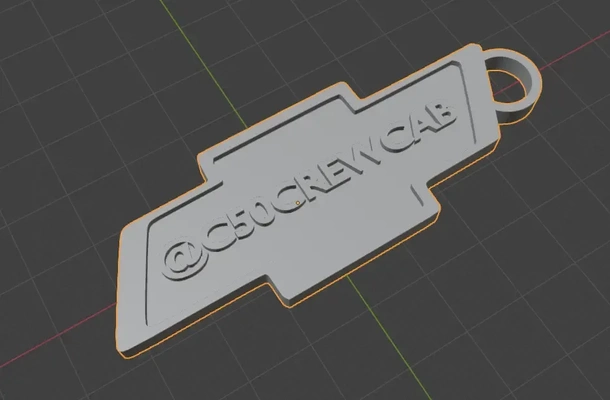 c50crewcab chevy logo portachiavi 3d modelli scarica creality nube 3d print model - Mito3D