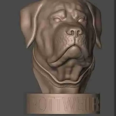 cabeza rottweiler 3d modelos descargar crealidad nube 3d print model - Mito3D