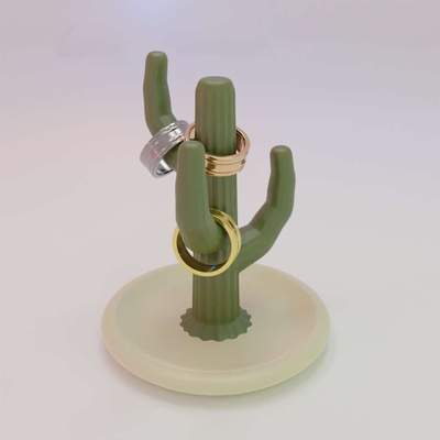 cactus ring holder 3d models download creality cloud fashion 3d print model - Mito3D