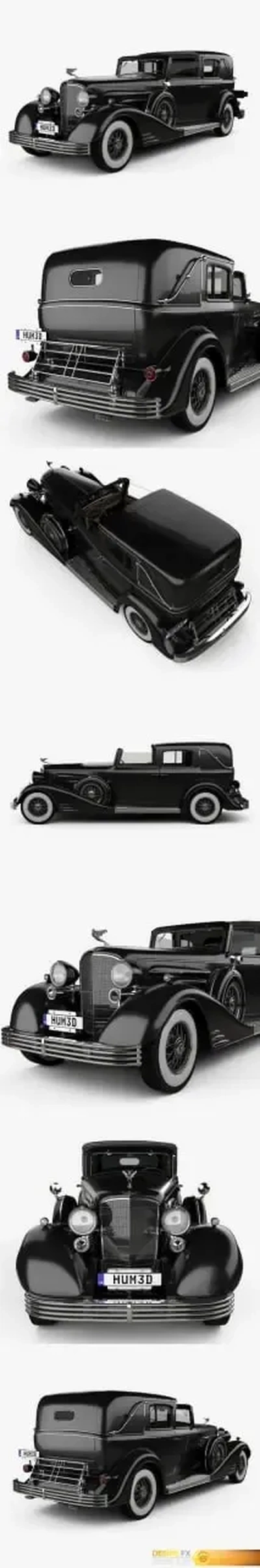 cadillac v 16 pueblo coche vehiculo 1933 3d modelos descargar crealidad nube 3d print model - Mito3D