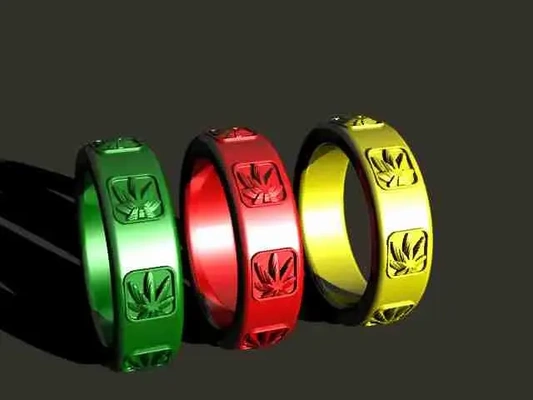 cannabis thematisch schmuck ring 3d modelle download realität wolke 3d print model - Mito3D