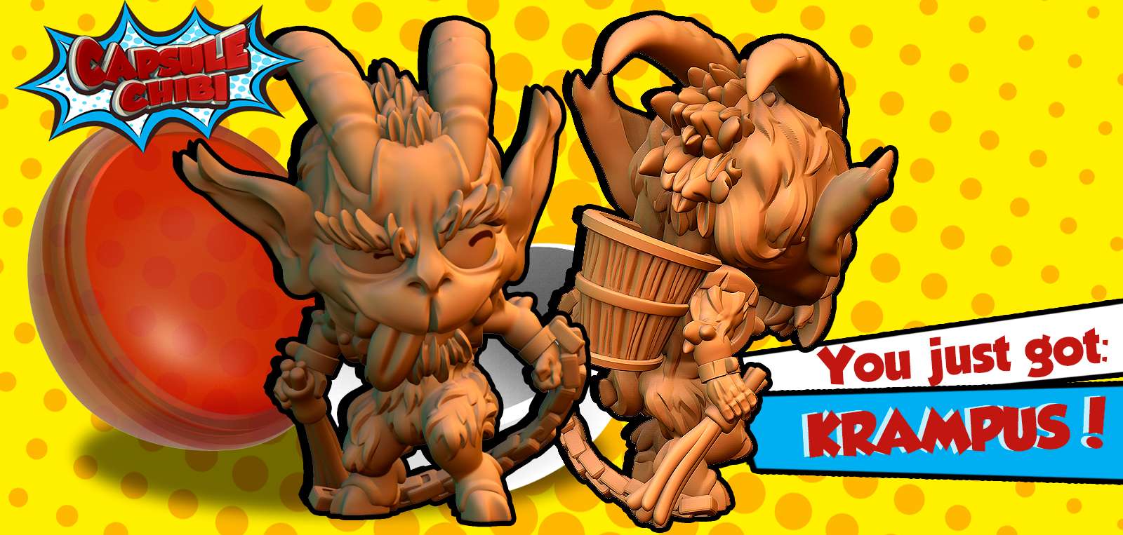 Kapsel Chibi Krampus heribertovalle Zeichen 3D print model - Mito3D