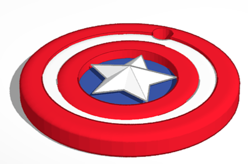 captain america's shield keychain Characters 3d print model - Mito3D