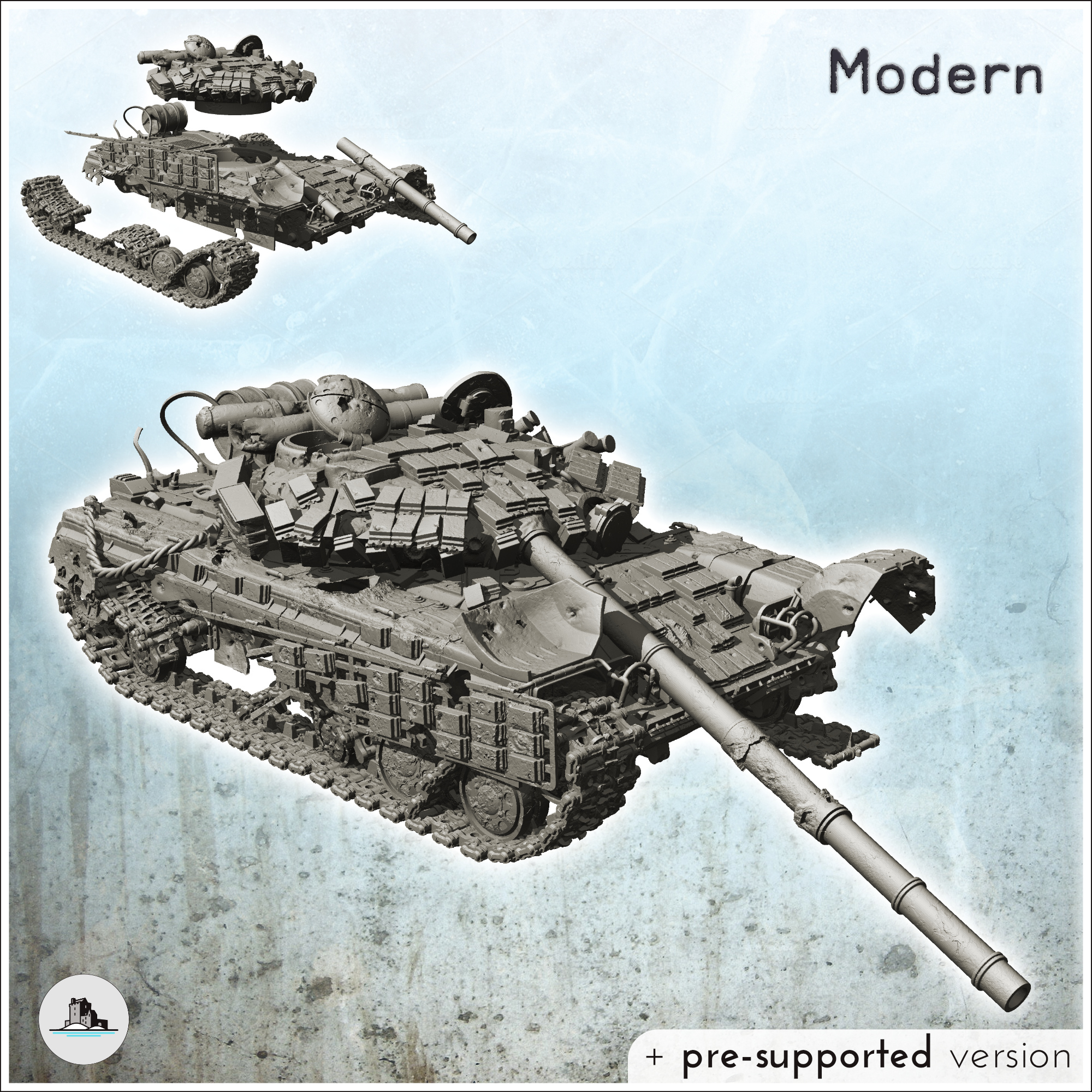 carcaça soviético russo t 64 bv tanque 4 terreno moderno blindado carros tanques 3D print model - Mito3D