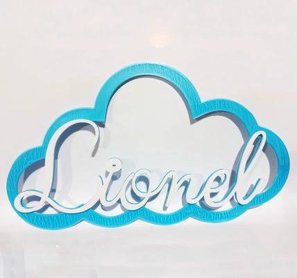 cartel personalizado nube lionel 3d modelos descargar crealidad 3d print model - Mito3D