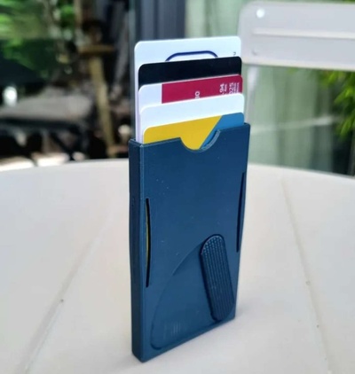 cascada tarjeta billetera print in place 3d modelos descargar crealidad nube accesorios 3d print model - Mito3D