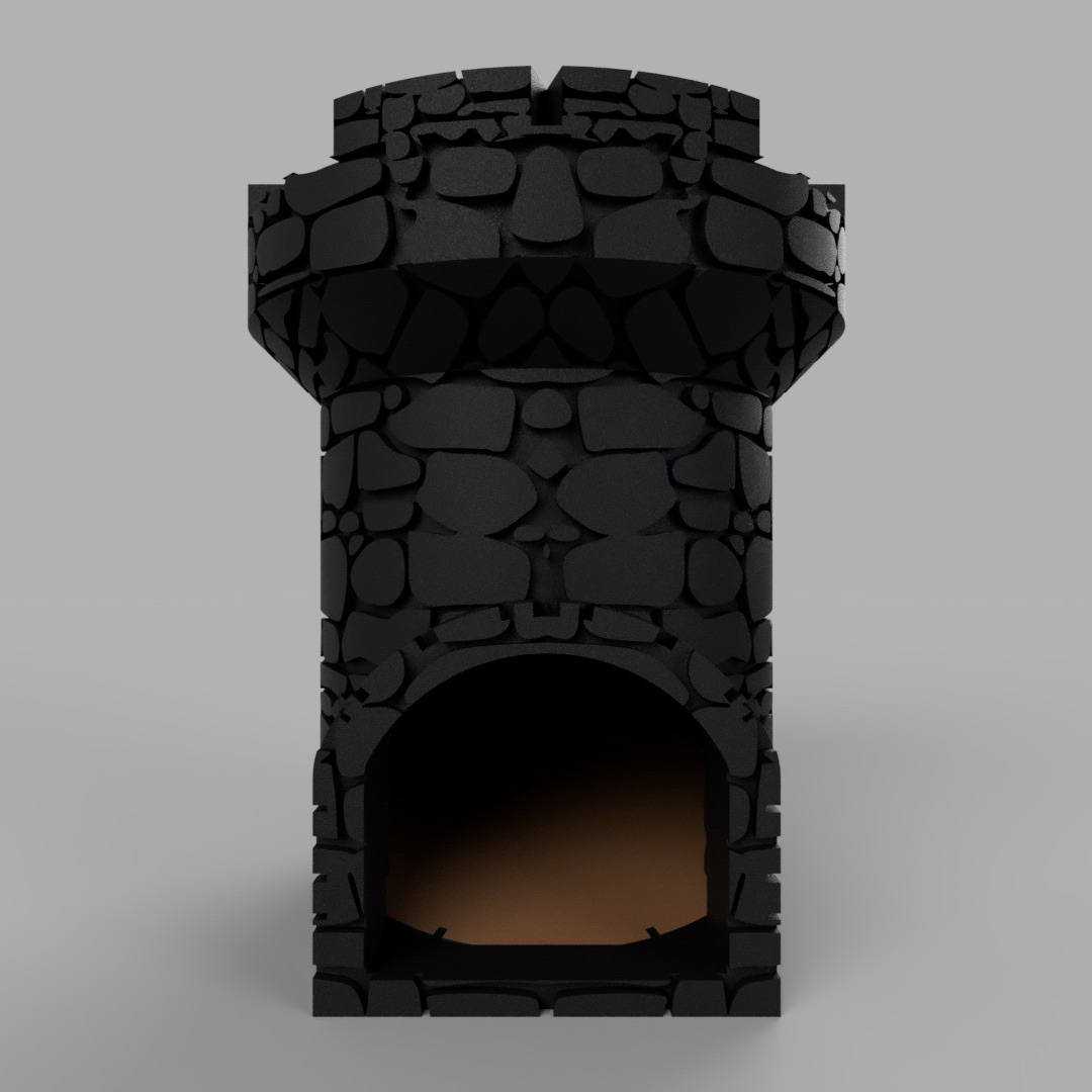 castelo dados torre 3D print model - Mito3D