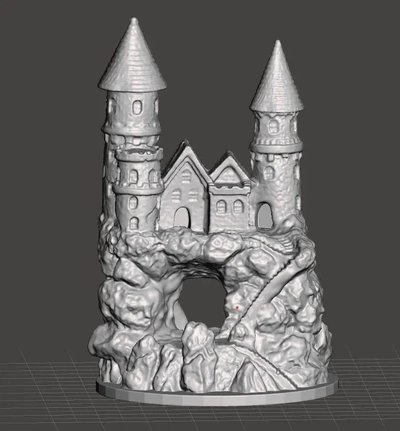 schloss hügel aquarium 3d modelle download realität wolke 3d print model - Mito3D