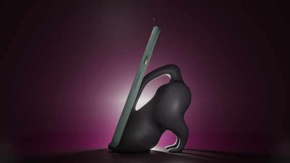 cat phone In piedi Accessori 3d print model - Mito3D