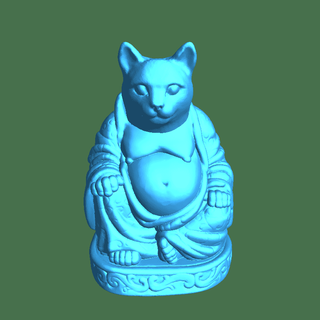 chat Bouddha animaux 3d print model - Mito3D