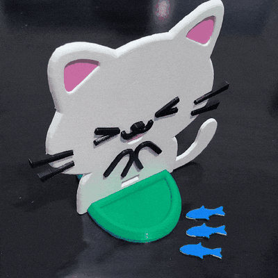 gato comiendo pez 3d modelos descargar crealidad nube animales 3d print model - Mito3D