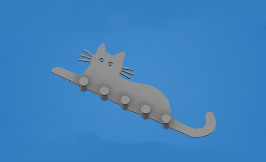 gato chave suporte casa decoração 3d print model - Mito3D