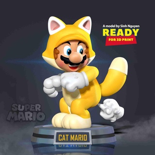 kedi Mario kurgusal karakterler 3d print model - Mito3D