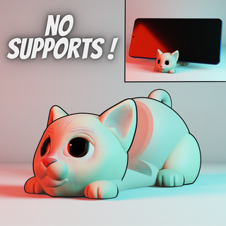 gato phone suporte 3d print model - Mito3D