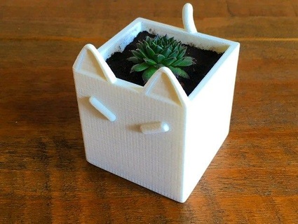 cat plant pot Nature & Plants 3d print model - Mito3D